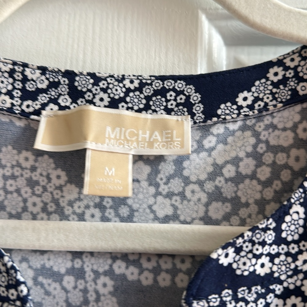 Michael Kors Navy and White Paisley Dress Size M - Picture 2 of 4